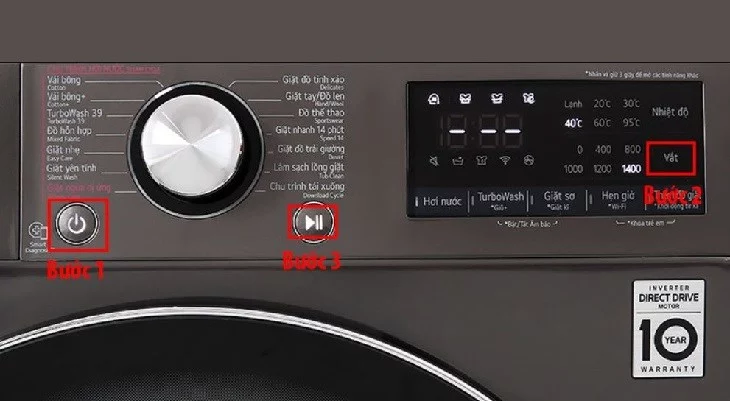 Reset máy giặt LG 