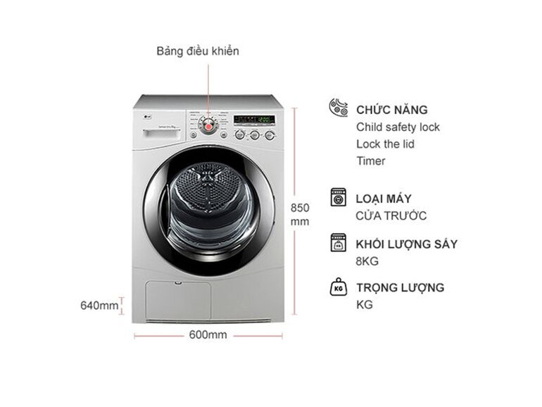 Công tắc cửa và cơ cấu khóa cửa của máy sấy LG