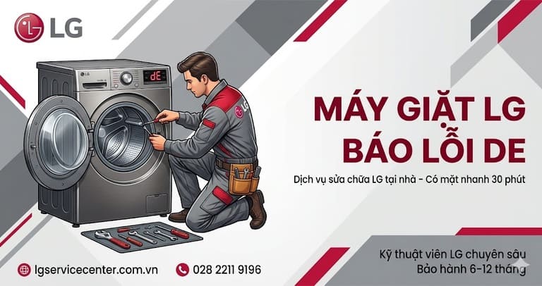 Máy giặt LG bị lỗi DE - Hỗ trợ nhanh chóng 24/7