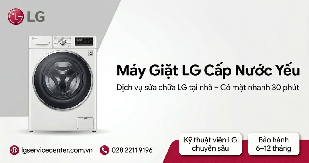 Máy giặt LG cấp nước yếu - Khắc phục chuyên nghiệp 24/7