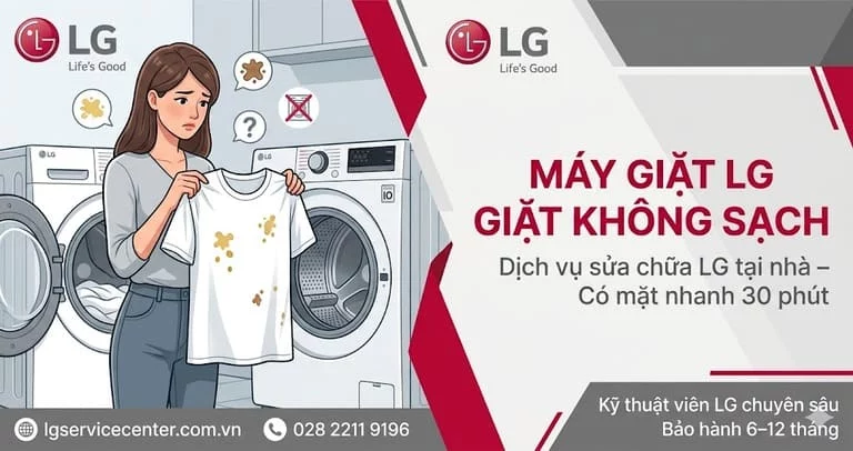 Máy giặt LG giặt không sạch