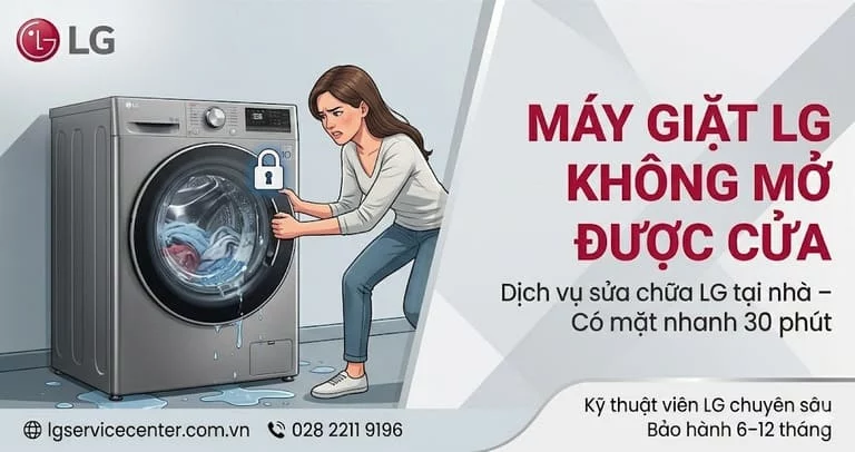 Máy giặt LG không mở được cửa