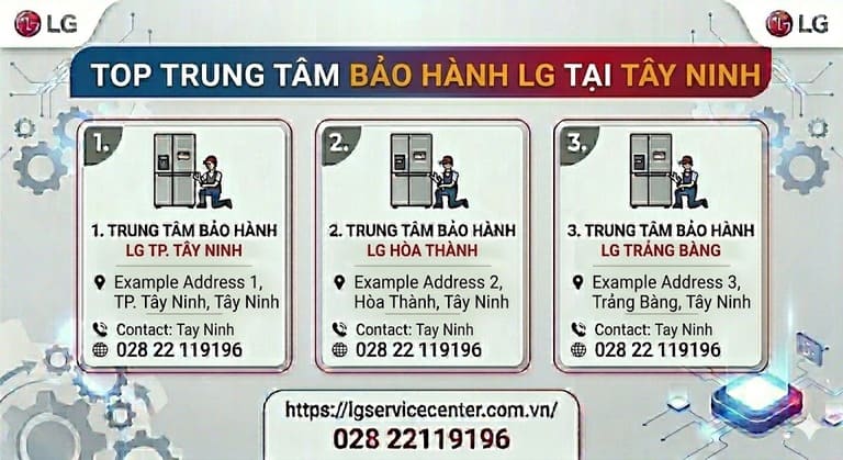 Bảo hành máy giặt tủ lạnh LG tận nhà khu vực Tây Ninh