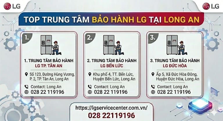 Bảo hành tủ lạnh máy giặt LG ở Long An chuyên nghiệp